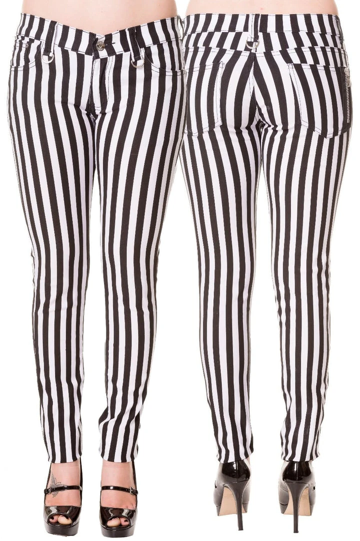 All Ladies Clothing Banned Black And White Striped Skinny Jeans 3 All Ladies Clothing Banned Black And White Striped Skinny Jeans