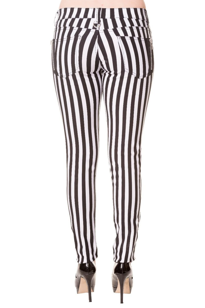 All Ladies Clothing Banned Black And White Striped Skinny Jeans 7 All Ladies Clothing Banned Black And White Striped Skinny Jeans