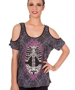 All Ladies Clothing Banned In The Silence Skull Cameo Top