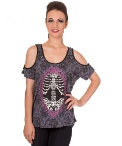 All Ladies Clothing Banned In The Silence Skull Cameo Top