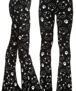 Banned Purrrrfect Kitty Flared Leggings All Ladies Clothing