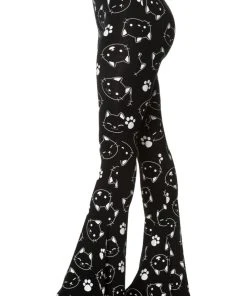 Banned Purrrrfect Kitty Flared Leggings All Ladies Clothing