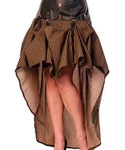 Banned Long Striped Steampunk Skirt All Ladies Clothing