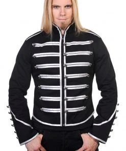 Mens Gothic Clothing Banned Mens Military Drummer Jacket