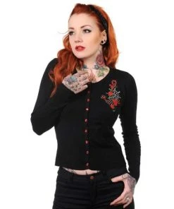All Ladies Clothing Banned Polkadot Anchor Cardigan