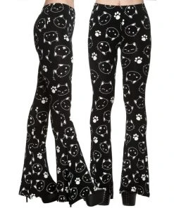 Banned Purrrrfect Kitty Flared Leggings All Ladies Clothing