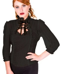 Banned Rise Of Dawn Shirt Blouse Black