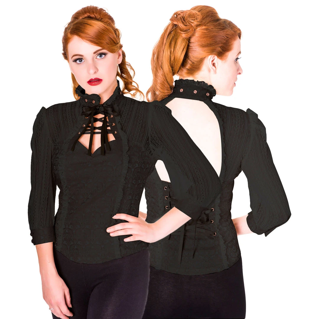 Banned Rise Of Dawn Shirt Blouse Black 5 Banned Rise Of Dawn Shirt Blouse Black