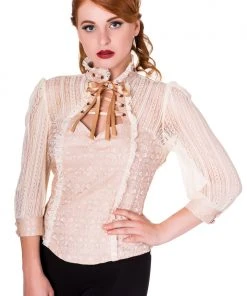 Banned Rise Of Dawn Shirt Blouse Cream Ladies Steampunk Clothing
