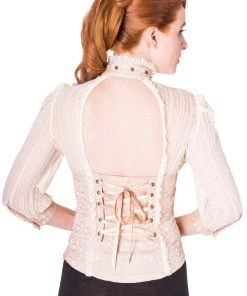Banned Rise Of Dawn Shirt Blouse Cream Ladies Steampunk Clothing