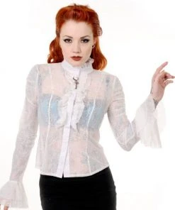 Banned Cream Lace Ruffle Blouse