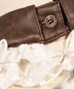 RQBL White Jabot And Wristbands Ladies Steampunk Clothing