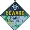 Nemesis Now Beware Zombie Sanctuary Metal Sign Sale