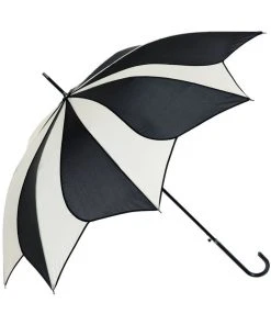 Soake All Steampunk Accessories Black And Cream Swirl Walking Stick Umbrella