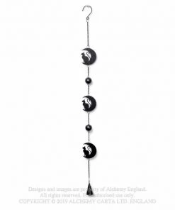 Alchemy Gothic Garden Alchemy Black Cat And Moon Wind Chime