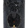 Something Different Black Crackle Pillar Oil Burner