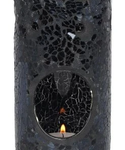 Something Different Black Crackle Pillar Oil Burner