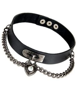 Gothic Collars Black Heart Chain Collar Gothic Accessories