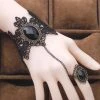 Lace Jewellery Black Lace And Cabochon Slave Bracelet 1 Lace Jewellery Black Lace And Cabochon Slave Bracelet