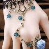 Lace Jewellery Gothic Jewellery Black Lace Blue Rose Slave Bracelet