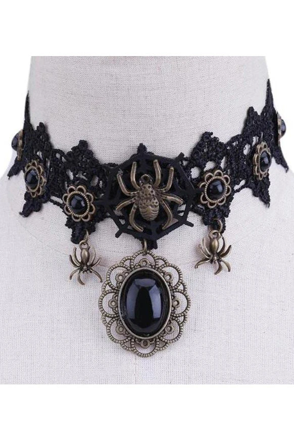 Lace Jewellery Black Lace Gothic Spiderweb Choker Gothic Jewellery 3 Lace Jewellery Black Lace Gothic Spiderweb Choker Gothic Jewellery