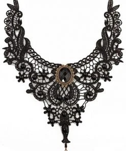 Lace Jewellery Black Lace Gothic Yoke Necklace Gothic Jewellery
