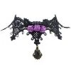 Lace Jewellery Black Lace Purple Roses Gothic Choker
