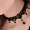 Lace Jewellery Gothic Jewellery Black Lace Gothic Choker With Bead Drops