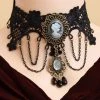 Lace Jewellery Black Lace Steampunk Cameo Choker