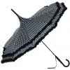 Soake Black Polkadot Frilled Pagoda Umbrella / Parasol Gothic Accessories