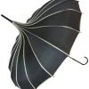 Soake Gothic Accessories Black Ribbed Pagoda Umbrella / Parasol