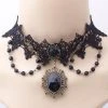 Lace Jewellery Black Rose Cabochon Bead Choker Gothic Jewellery