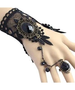 Lace Jewellery Gothic Jewellery Black Rose Lace Slave Bracelet