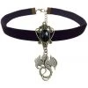 Gothic Collars Black Velvet Dragon Choker Gothic Jewellery