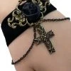 Gothic And Steampunk Jewellery Gothic Jewellery Black Velvet Rose Cross Bracelet