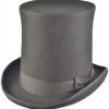 Euro Accessories Black Wool Felt Steampunk Stovepipe Hat
