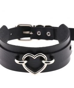 Gothic Collars Fetish Clothing Accessories Black Gothic Heart Collar