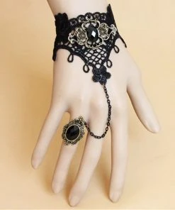 Lace Jewellery Gothic Jewellery Black Lace Filigree Slave Bracelet