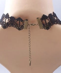 Lace Jewellery Black Lace Gothic Choker With Chains Gothic Jewellery