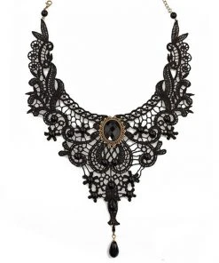 Lace Jewellery Black Lace Gothic Yoke Necklace Gothic Jewellery