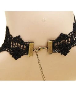 Lace Jewellery Black Rose Lace Victorian Gothic Choker