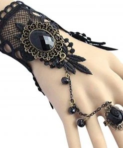 Lace Jewellery Gothic Jewellery Black Rose Lace Slave Bracelet 9 Lace Jewellery Gothic Jewellery Black Rose Lace Slave Bracelet