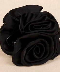 Gothic Hair Accessories Gothic Accessories Satin Rose Large Claw Hair Clip