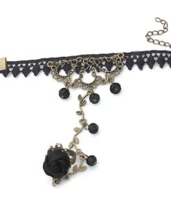 Lace Jewellery Black Lace Black Rose Slave Bracelet Gothic Jewellery
