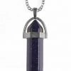 Gothic And Steampunk Jewellery All Jewellery Blue Goldstone Crystal Pendant Necklace