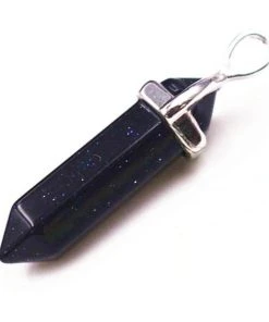 Gothic And Steampunk Jewellery All Jewellery Blue Goldstone Crystal Pendant Necklace