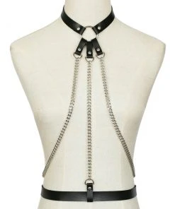 Gothic Collars Faux Leather Body Harness Gothic Accessories