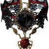 Lace Jewellery Gothic Jewellery Bordeaux And Black Lace Gothic Rose Choker