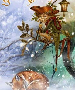 Eastgate Briar The Holly Jack Christmas Card, Gothic Fox And Elf Greetings Card Cards And Wrapping Paper