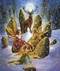 Eastgate Cards And Wrapping Paper Briar Yule Stag Christmas Card, Gothic Fairy Greetings Card